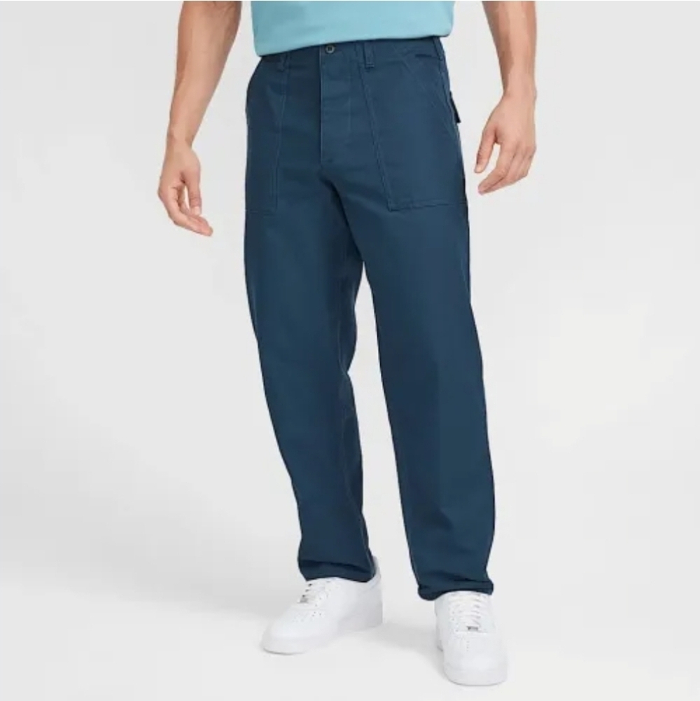 Nike Life Fatigue Armory Navy Cotton  Loose Fit  Casual Mens Pants